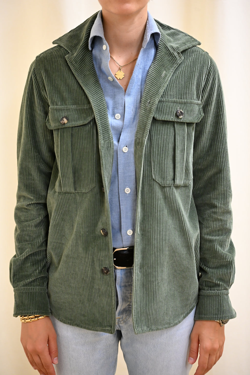 Corduroy Overshirt Sage Green