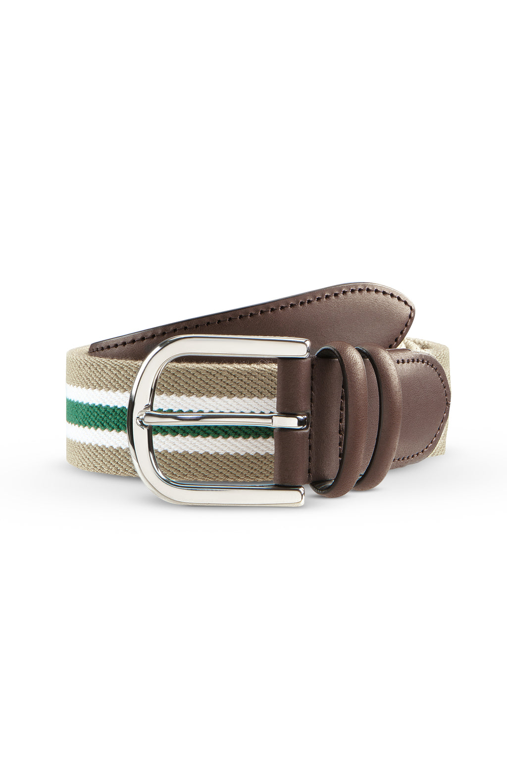 Cotton Stripe Belt Green Roll