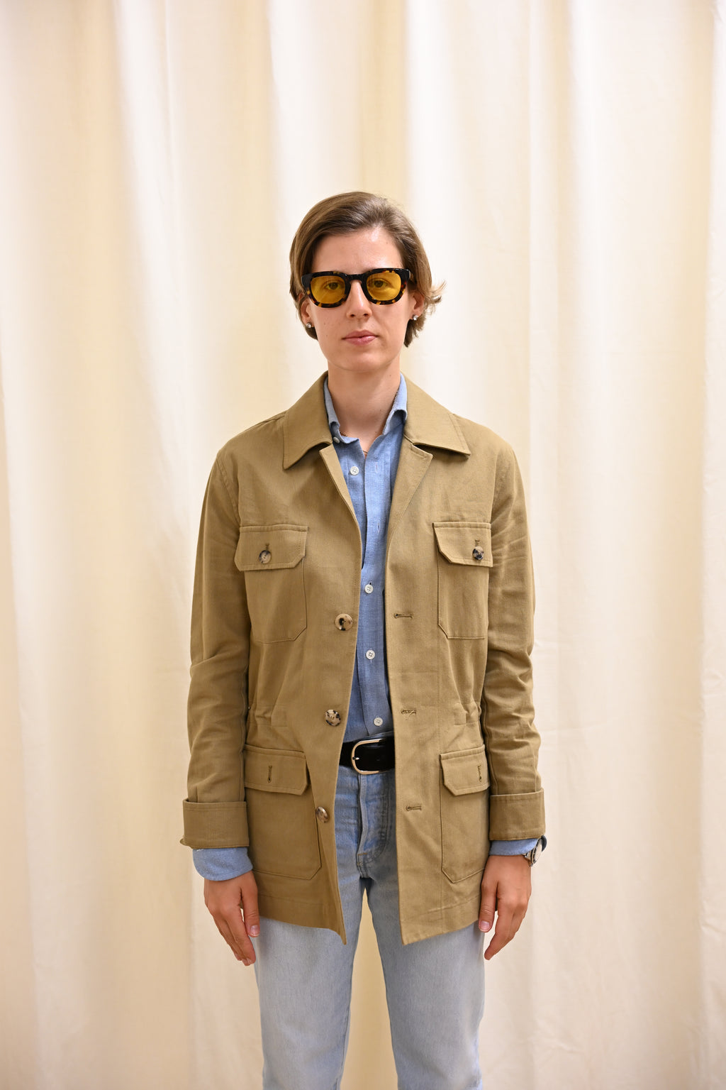 GABARDINE JACKET SAFARI BEIGE