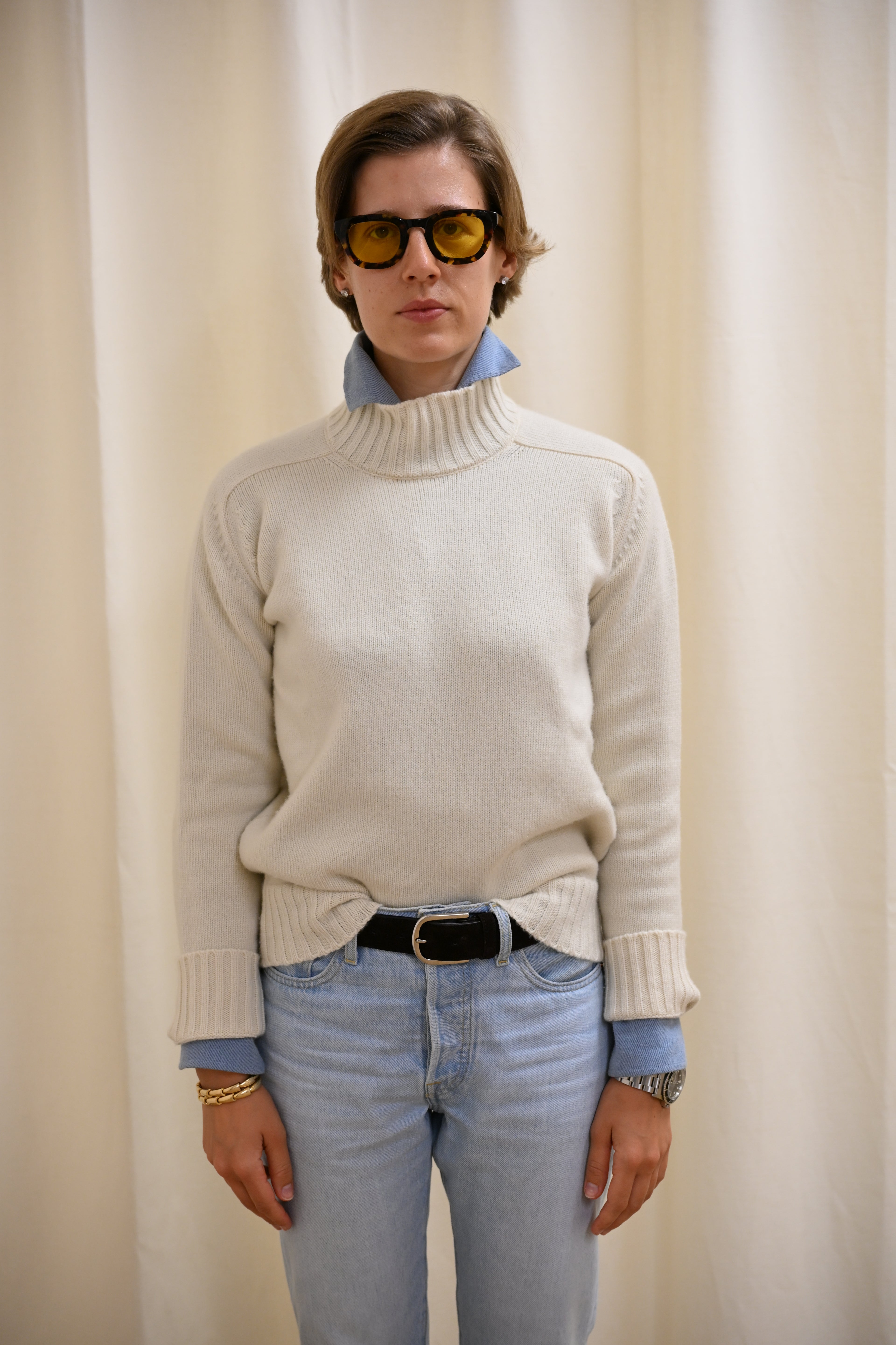 CASHMERE SWEATER LOW TURTLE NECK