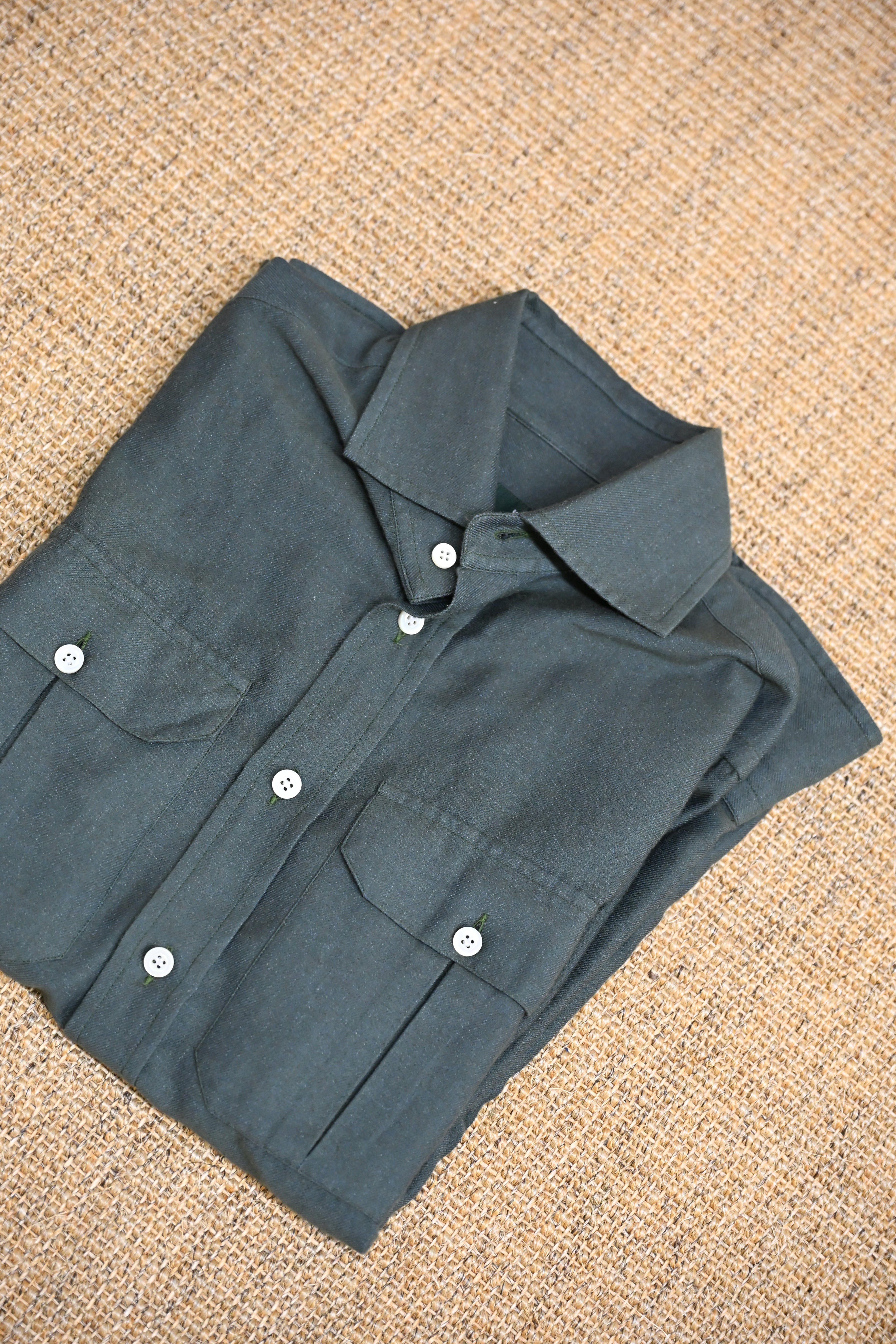 Denim Cashmere Shirt Military Green
