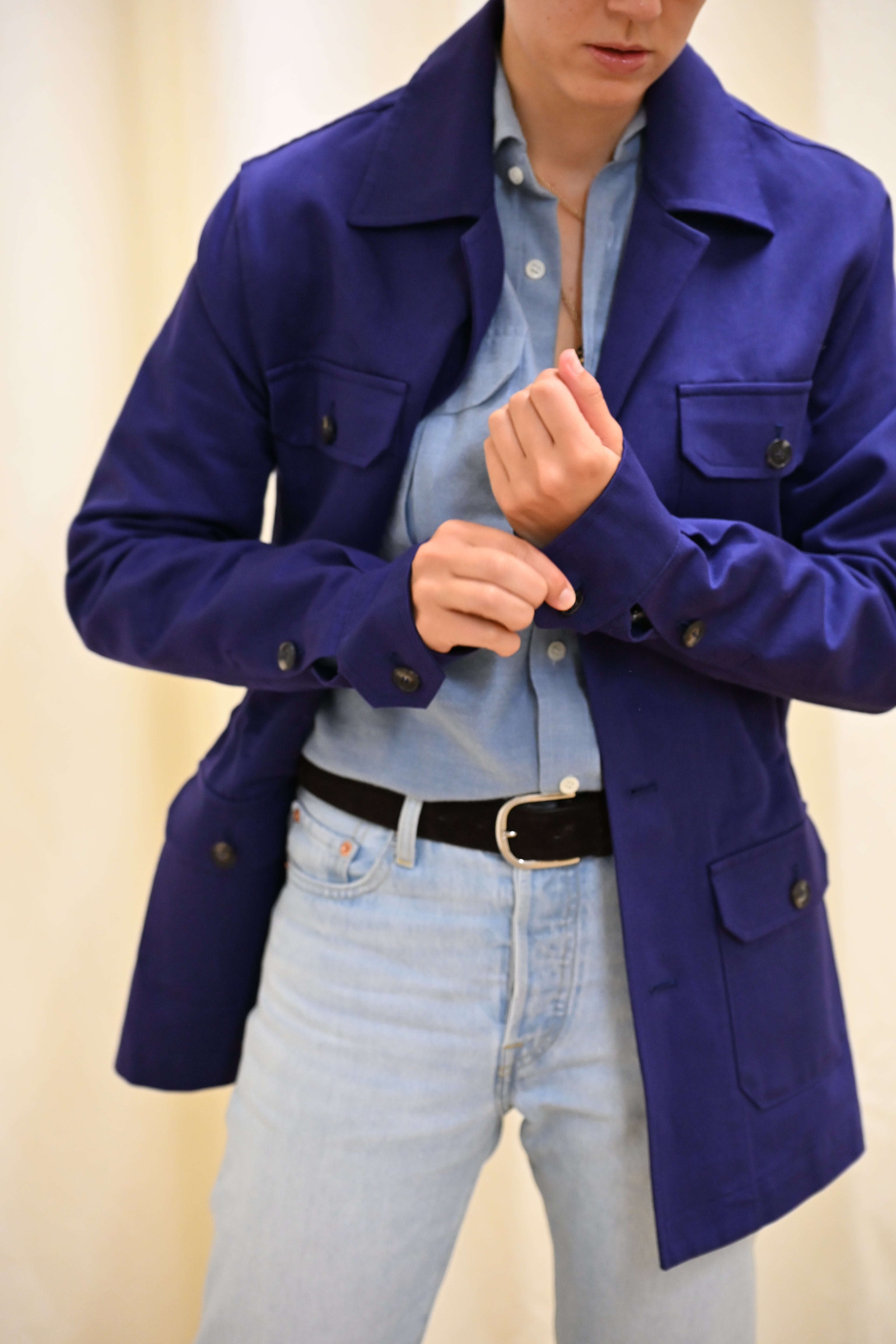 Gabardine French Blue Sleeve