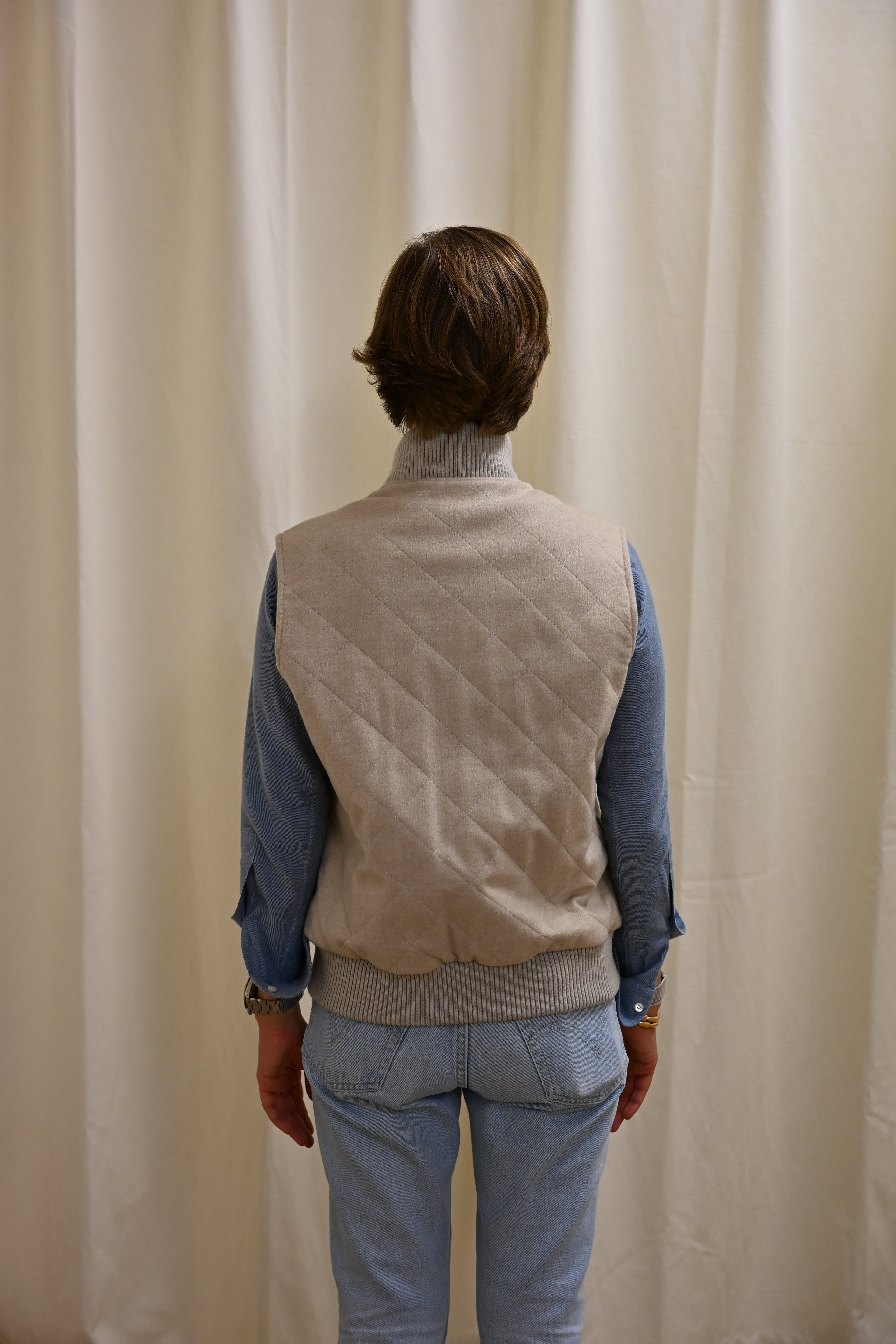 Le Gilet Losange Beige Back