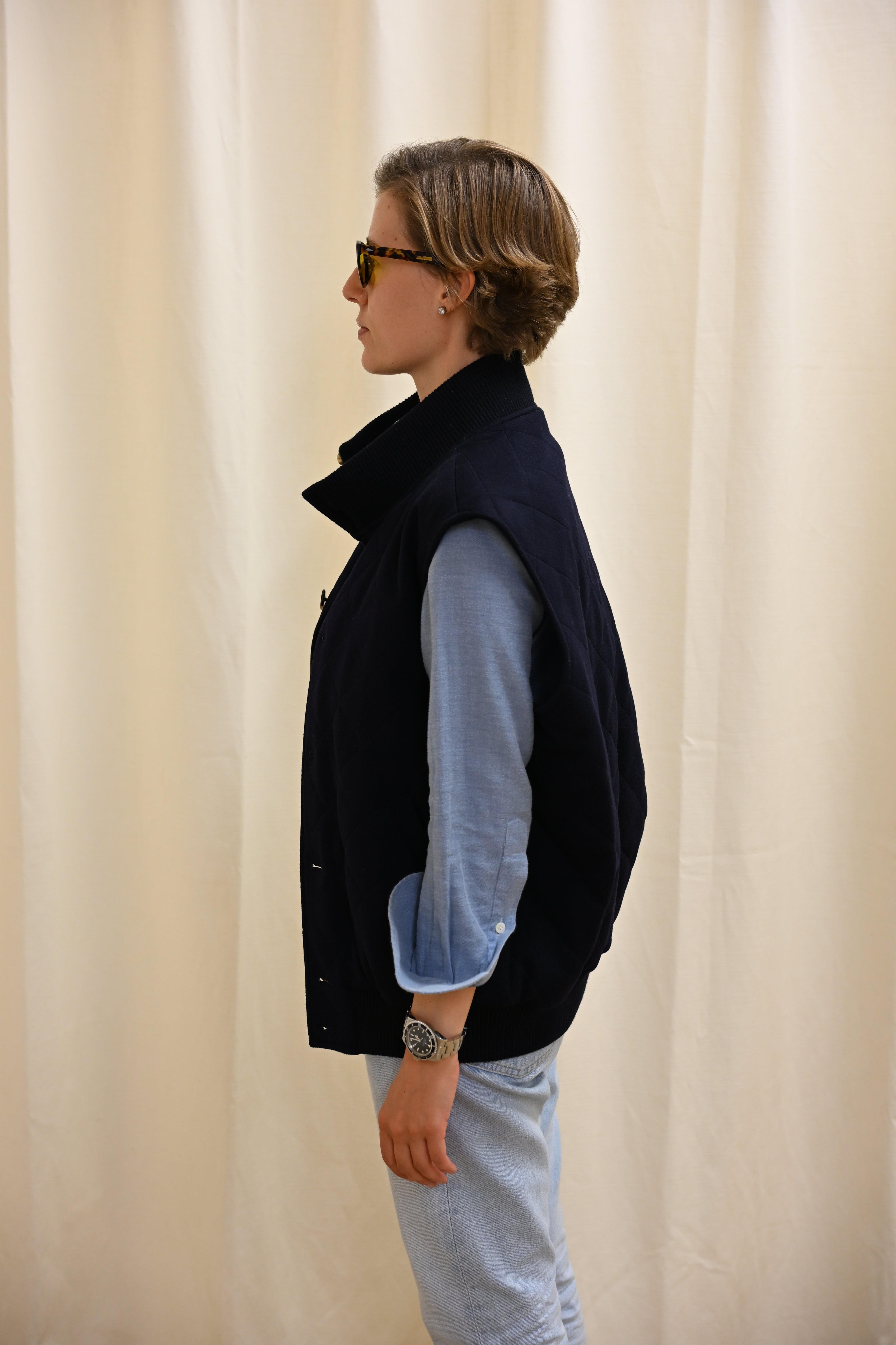 Le_Gilet_Losange_Navy Left