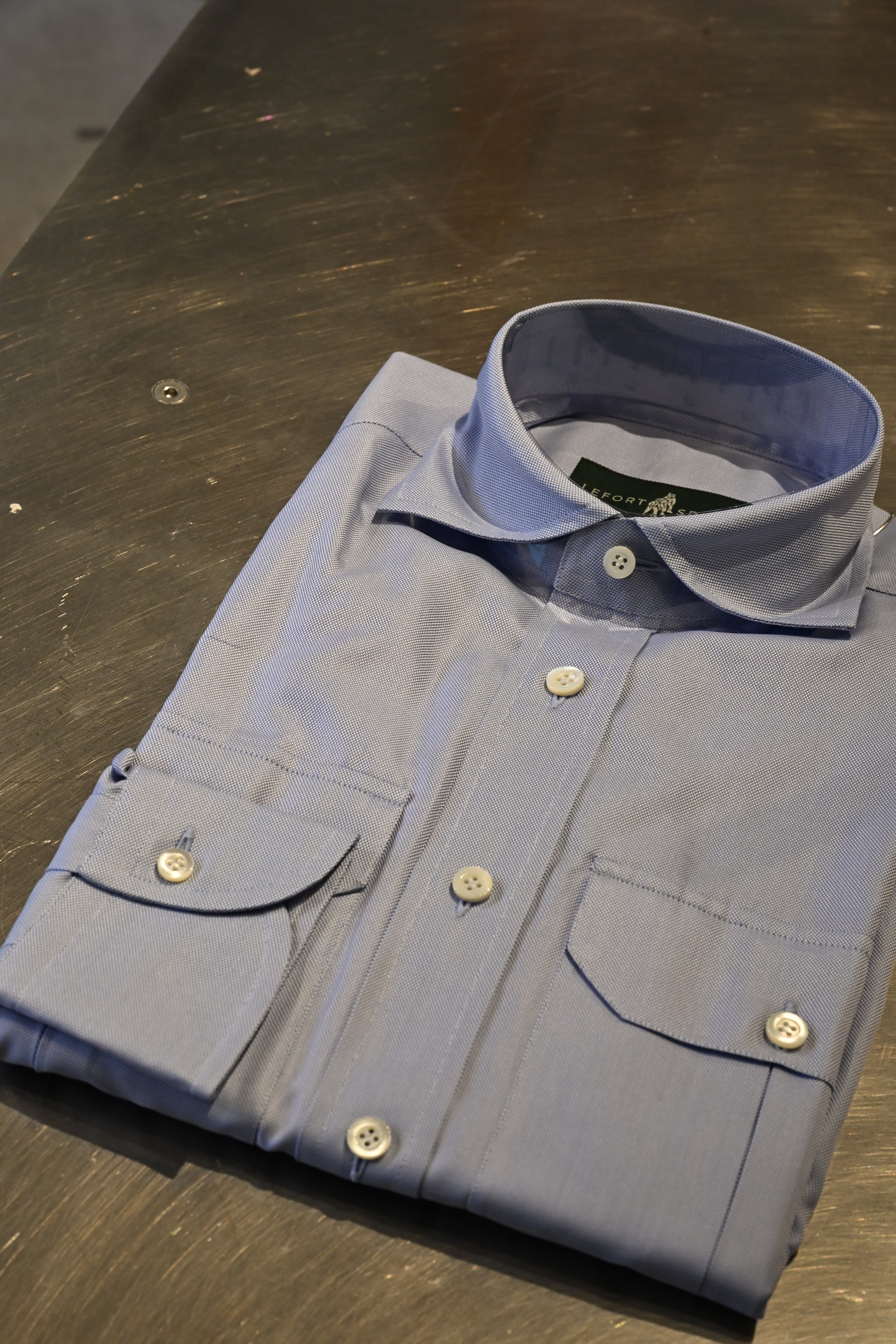 Oxford Cotton Safari Shirt Folded