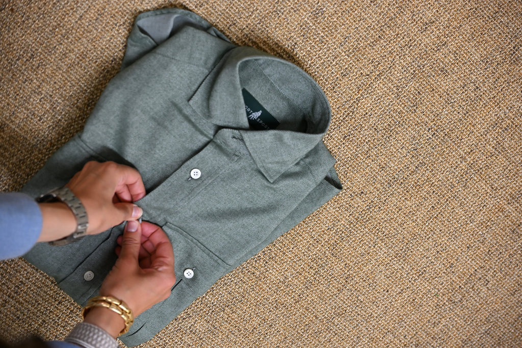 Soft Cotton Safari Shirt Mint Green