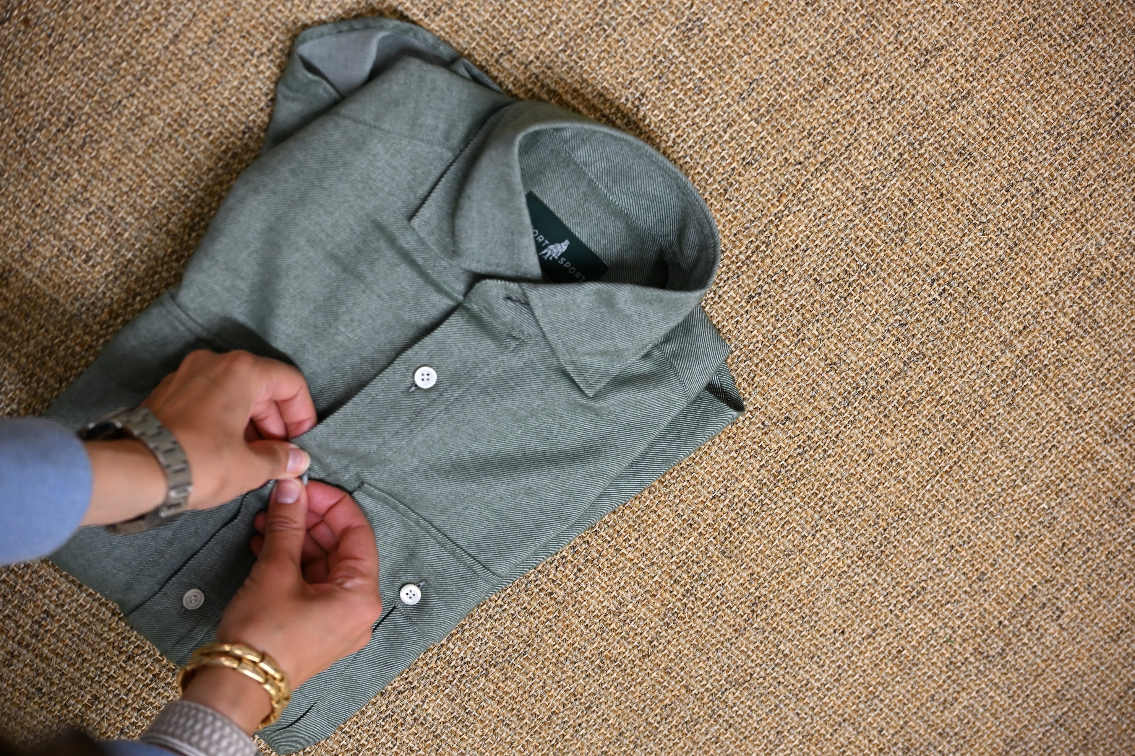 Soft Cotton Safari Shirt Mint Green