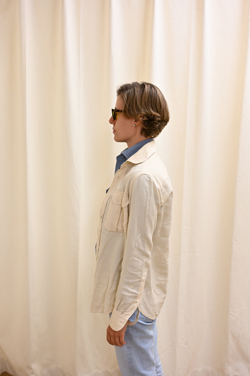 Soft Cotton Safari Shirt Side