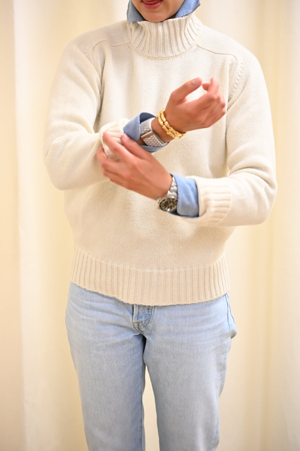 Turtle Neck Sweater Ivory